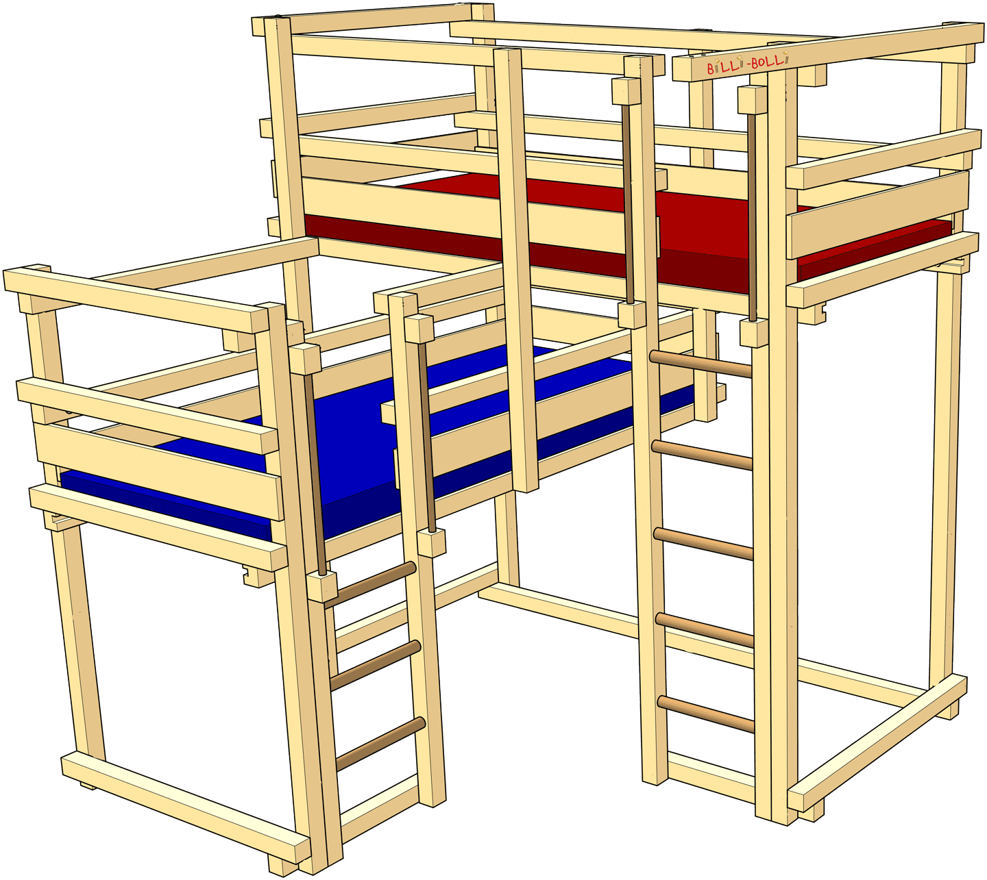 Beide-oben-Etagenbett Typ 2A
